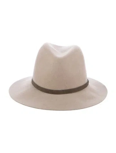 Pre-owned Rag & Bone Wide Brim Wool Felt Fedora In Neutrals