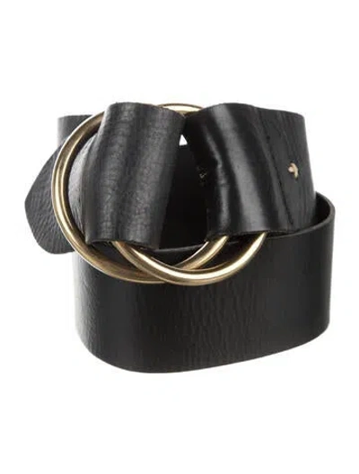 Pre-owned Rag & Bone Wide Leather Belt In Black