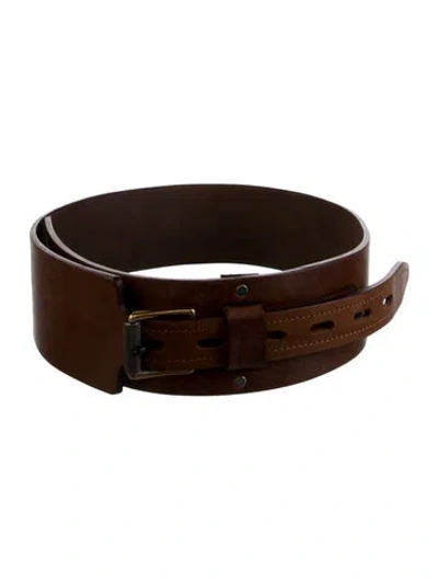 Pre-owned Rag & Bone Wide Leather Belt In Brown