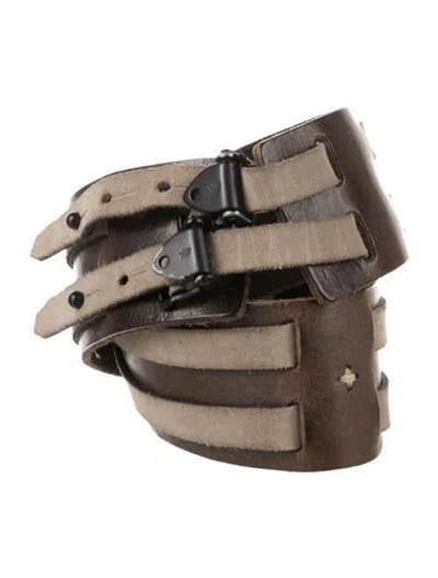 Pre-owned Rag & Bone Wide Leather Belt In Brown/neutrals