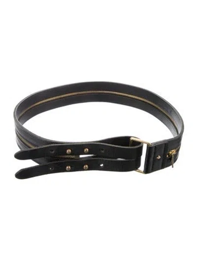 Pre-owned Rag & Bone Wide Leather Waist Belt In Black