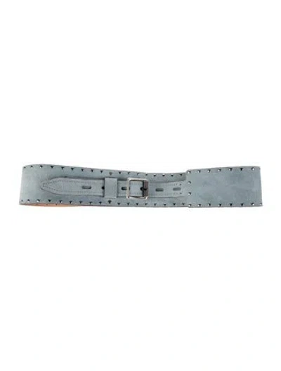 Pre-owned Rag & Bone Wide Suede Waist Belt In Blue