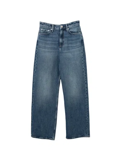 Rag & Bone Wide-leg Whiskered Jeans In Blue