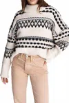 Rag & Bone Willow All Over Fairisle Sweater In Ivory And Black In Multi