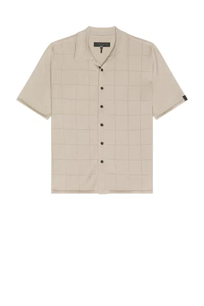 Rag & Bone Window Pane Dalton Knitted Shirt In Brown