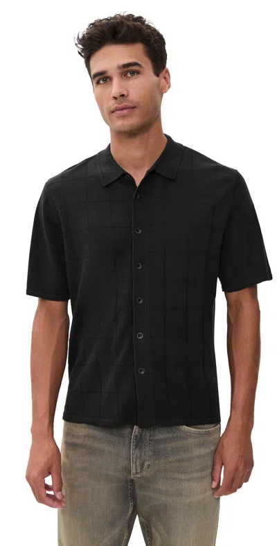 Rag & Bone Window Pane Dalton Shirt Dkbrn In Black