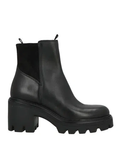 Rag & Bone Woman Ankle Boots Black Size 8 Leather, Textile Fibers