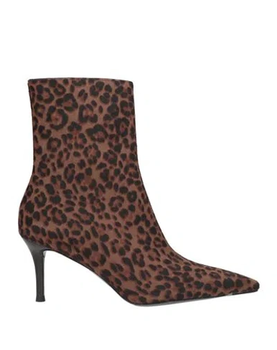 Rag & Bone Woman Ankle Boots Brown Size 9 Cow Leather In Animal Print