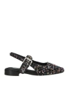 Rag & Bone Astra Buckle Boucle Slingback Flats In Black