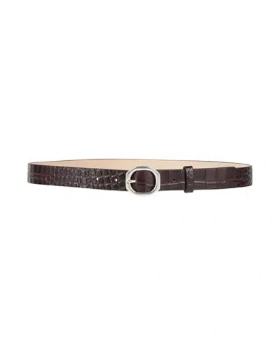 Rag & Bone Woman Belt Burgundy Size 42 Leather In Brown
