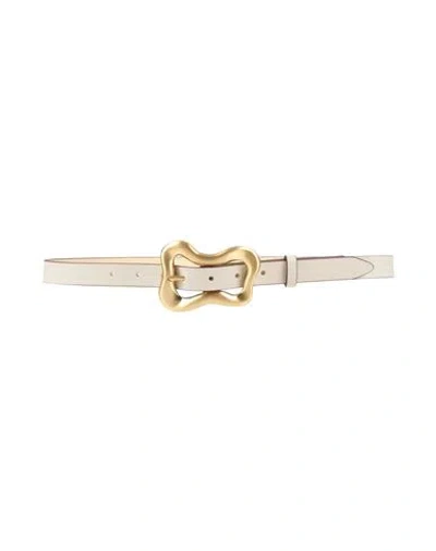 Rag & Bone Woman Belt Cream Size S Leather In White