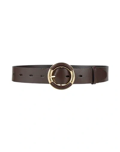 Rag & Bone Woman Belt Dark Brown Size Xs Leather