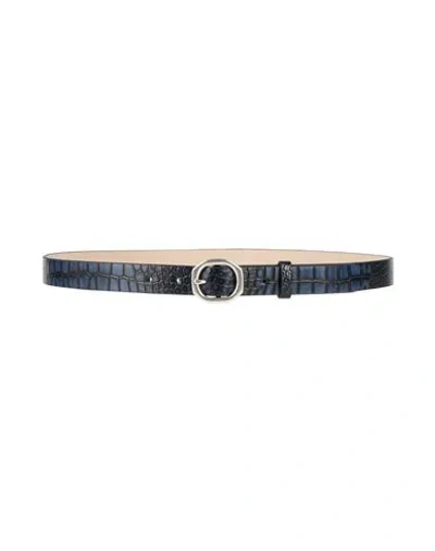Rag & Bone Woman Belt Midnight Blue Size 42 Leather