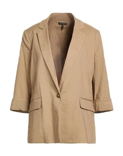 Rag & Bone Woman Blazer Khaki Size 10 Linen, Viscose, Elastane In Brown