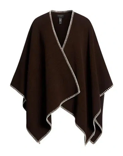 Rag & Bone Woman Cape Dark Brown Size Onesize Wool