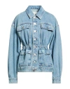 Rag & Bone Womens Ithca Amy Drawstring-waist Denim Jacket In Blue