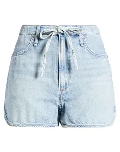 Rag & Bone Woman Denim Shorts Blue Size L Cotton, Lyocell