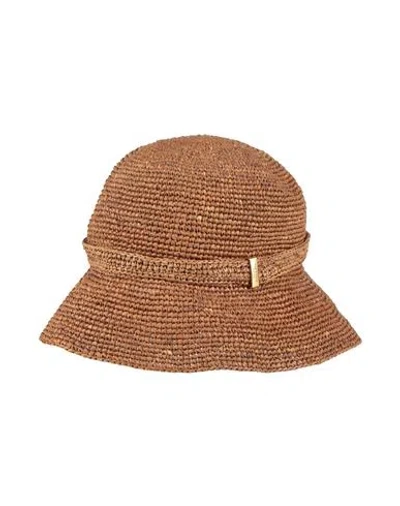 Rag & Bone Woman Hat Brown Size M/l Natural Raffia