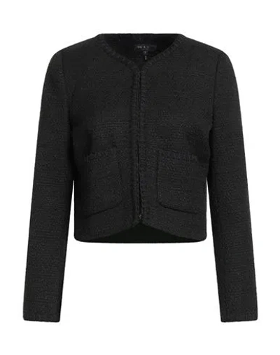 Rag & Bone Woman Jacket Black Size 6 Polyester, Wool