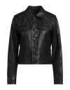 Rag & Bone Woman Jacket Black Size L Lambskin In Yellow