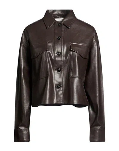 Rag & Bone Woman Jacket Dark Brown Size Xxs Polyester, Polyurethane