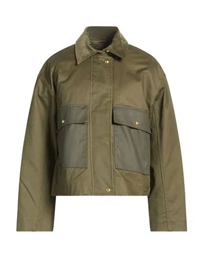 Rag & Bone Woman Jacket Military Green Size M Cotton