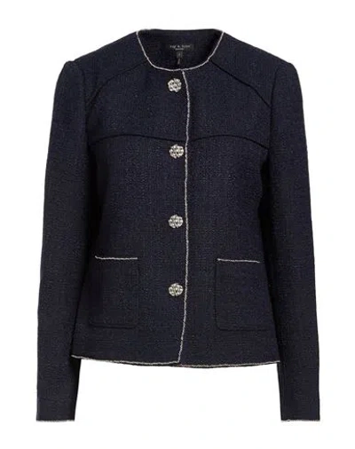 Rag & Bone Woman Jacket Navy Size 10 Polyester In Blue