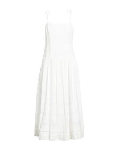 Rag & Bone Woman Midi Dress Off White Size 8 Cotton, Cupro