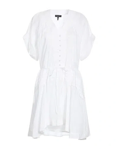 Rag & Bone Woman Mini Dress White Size L Ramie