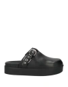 Rag & Bone Round Toe Mules In Black
