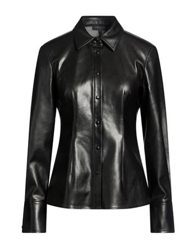 Rag & Bone Woman Shirt Black Size 0 Polyester, Polyurethane