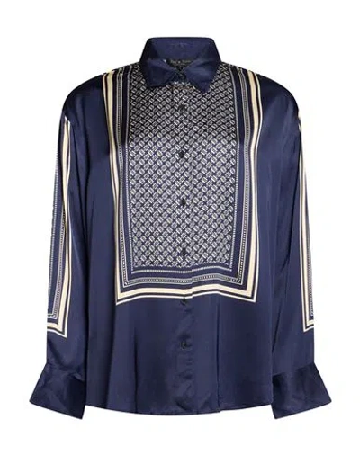 Rag & Bone Woman Shirt Navy Size Xxs Viscose, Rayon In Multi