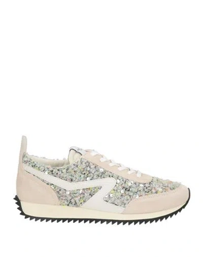 Rag & Bone Woman Sneakers Ivory Size 9 Leather, Textile Fibers In Gold