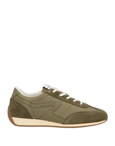 RAG & BONE RAG & BONE WOMAN SNEAKERS MILITARY GREEN SIZE 11 LEATHER, POLYURETHANE