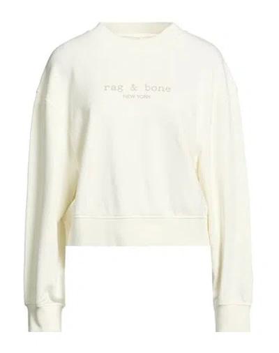 Rag & Bone Woman Sweatshirt Ivory Size L Cotton, Elastane In White