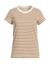 Rag & Bone Striped Printed Short-sleeve T-shirt In Brown