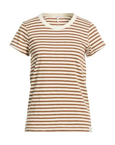 Rag & Bone Woman T-shirt Brown Size L Cotton