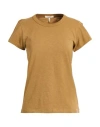 Rag & Bone Woman T-shirt Camel Size L Pima Cotton In Brown