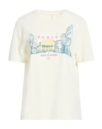 Rag & Bone Woman T-shirt Cream Size M Cotton In White