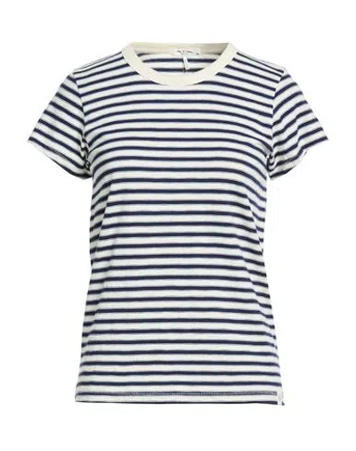 Rag & Bone Woman T-shirt Ivory Size L Cotton In Blue