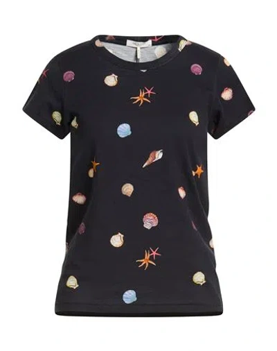 Rag & Bone Woman T-shirt Midnight Blue Size L Cotton