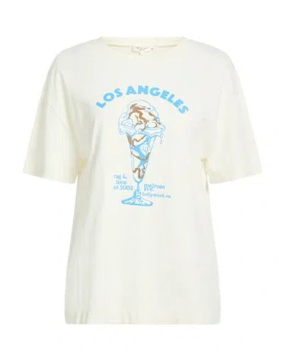 Rag & Bone Woman T-shirt Off White Size L Cotton