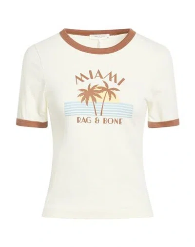 Rag & Bone Woman T-shirt Off White Size L Cotton