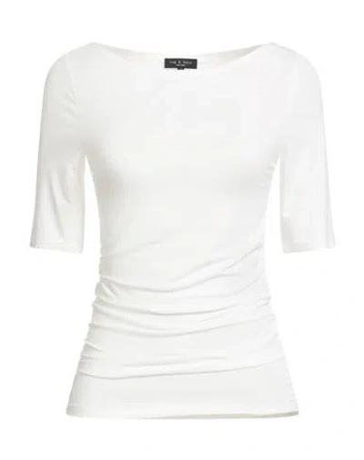 RAG & BONE RAG & BONE WOMAN T-SHIRT WHITE SIZE L MODAL, ELASTANE