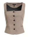Rag & Bone Woman Tailored Vest Sand Size 10 Wool, Elastane In Neutral