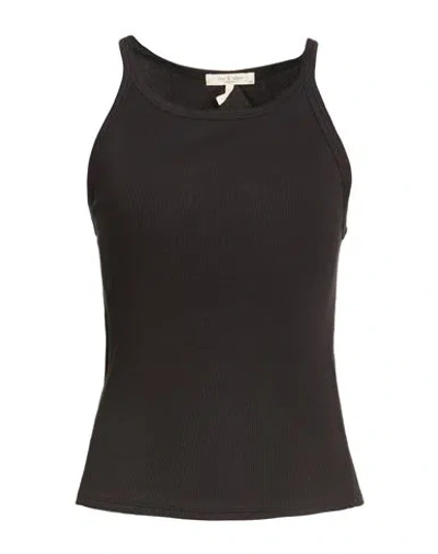 Rag & Bone Woman Tank Top Black Size L Organic Cotton, Elastane