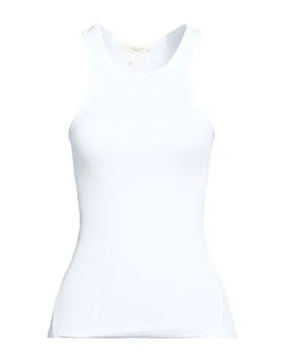 Rag & Bone Woman Tank Top White Size L Cotton, Polyester, Elastane