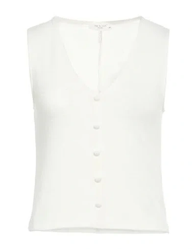 Rag & Bone Woman Tank Top White Size L Viscose, Polyester, Elastane