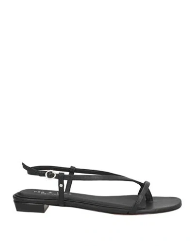 Rag & Bone Woman Thong Sandal Black Size 8 Leather