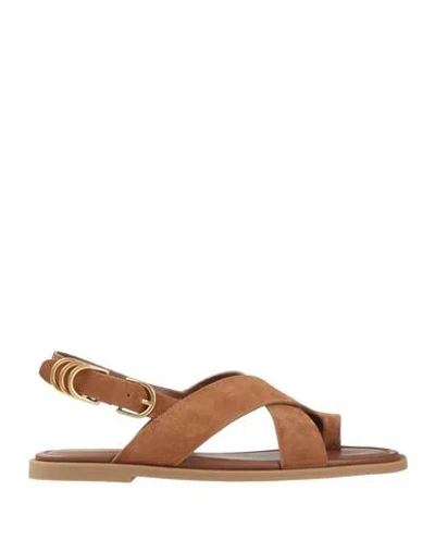 Rag & Bone Woman Thong Sandal Tan Size 8 Leather In Brown
